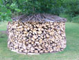 Vorrat von 20 - 25 Raummeter Brennholz im Winter fr Holzvergaser Ofen