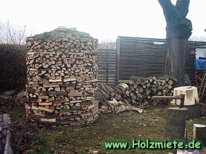 Die alternative Holzlagerung zum trocknen von Brennholz